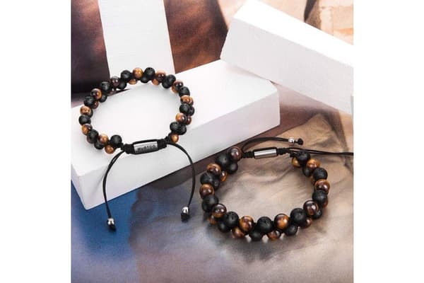 Justerbart armband för män i natursten
