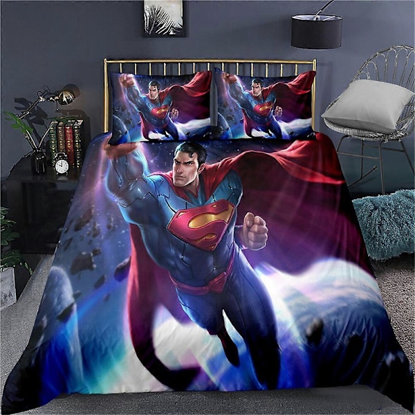v5216 Sengetøy Superman Dynetrekksett Super Size Sengetøy IU5216 135x200cm 53x78in