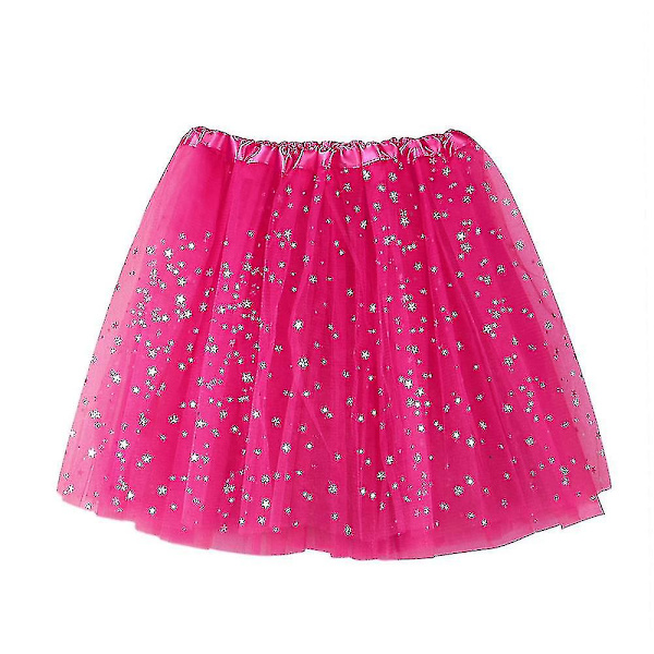 Hame naisille, laskostettu harso, lyhyt aikuisten tuttu, tanssi, Jb5-2 Hot Pink