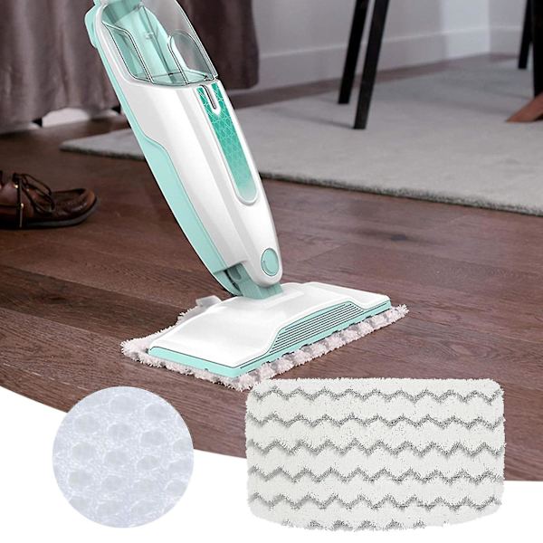 Moppduk Tjock Absorberande Maskintvättbar Snabbtorkande Vågmönster Smutsgrepp Vit Våt Torr Mopp Ersättningsplatta För Shark M01/m11/d01/d11 S1000/s1000a/s White