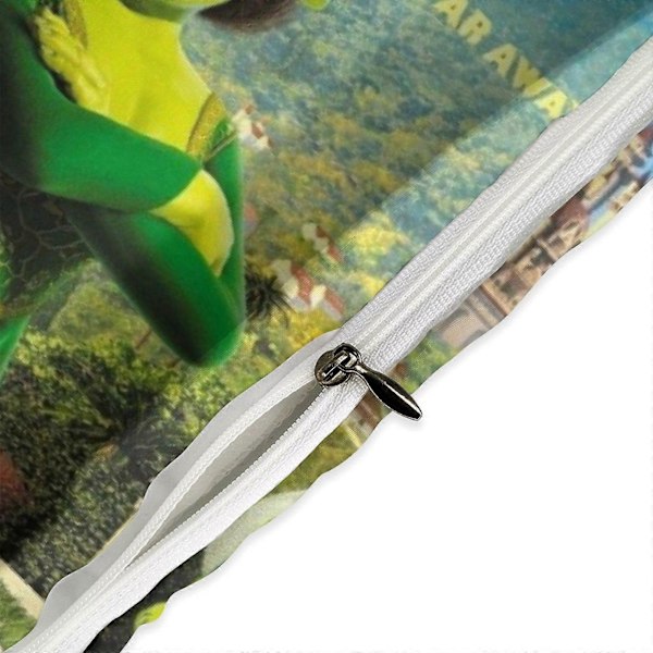 x16 Shrek 3-delt sengetøysett Varmt og komfortabelt mykt dynetrekk sengesett med 1 dynetrekk og 2 putetrekk for soverom b16 135x200cm 53x78in