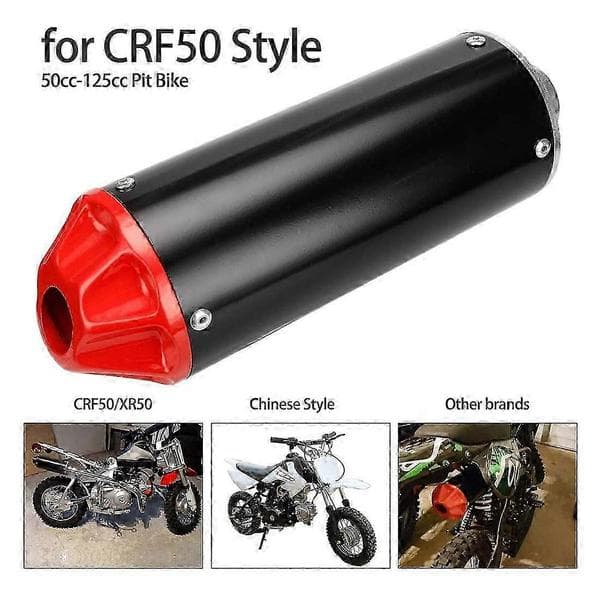 Eksosrør Lyddemper for CRF50 XR50 70Cc 110Cc 125Cc, Rødt Eksosrør Lyddemper