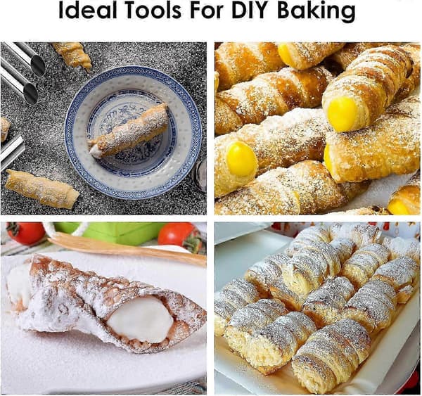 15 stk. Cannoli-former i rustfritt stål - Non-stick bakeverktøy