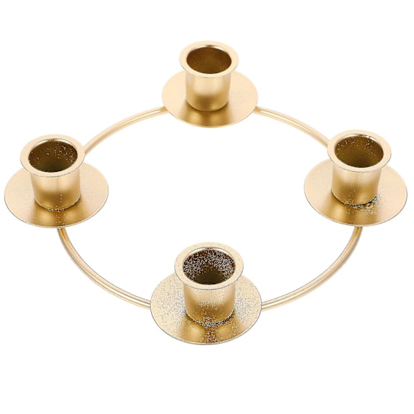 Adventlysestake i jern - Ringformet lysestake - Adventlysestake Golden 19X19X3.3CM