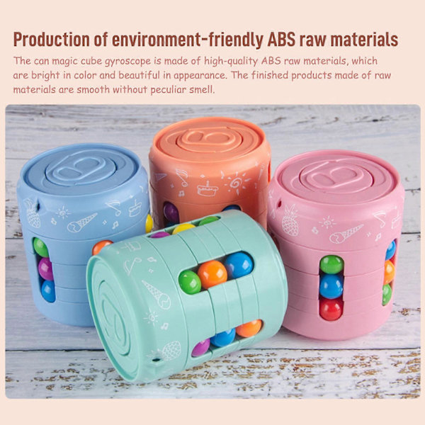 Cans Magic Bean Cube Fingertip Leks Spinner Roterande Leksaker Stressavlastare Magiska Leksaker Orange