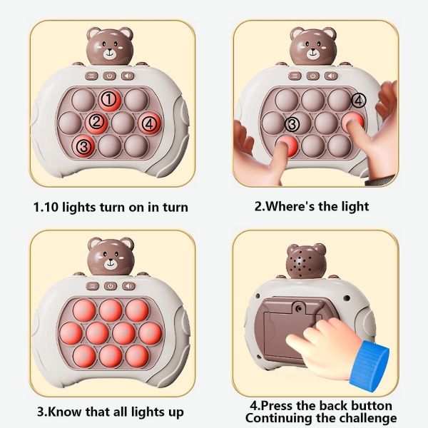 Xiao Meng Bear Puslespil Bear Sound And Light Game Machine Dekomprimerer børnelegetøj - Jxlgv astronaut