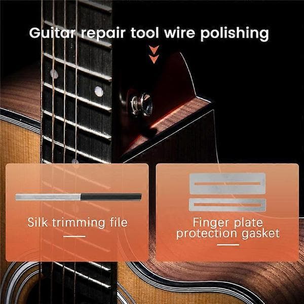 Gitarrband Verktyg Kröningsfil Bandslipfil + Greppbrädesskydd Luthierverktyg för Gitarr