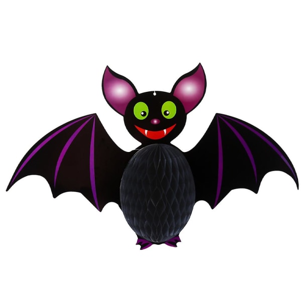 Halloween Spøkelsesgresskar Flaggermus Edderkopp Katt Honeycomb Anheng Vegg Hengende Skummel Ornament Spøkelseshus Hjem Tak Festdekorasjoner Bat One Size