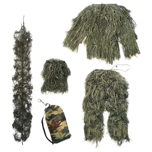 Lasten Ghillie-asu naamiointi taisteluun sotapelissä, metsänvihreä 140~160cm