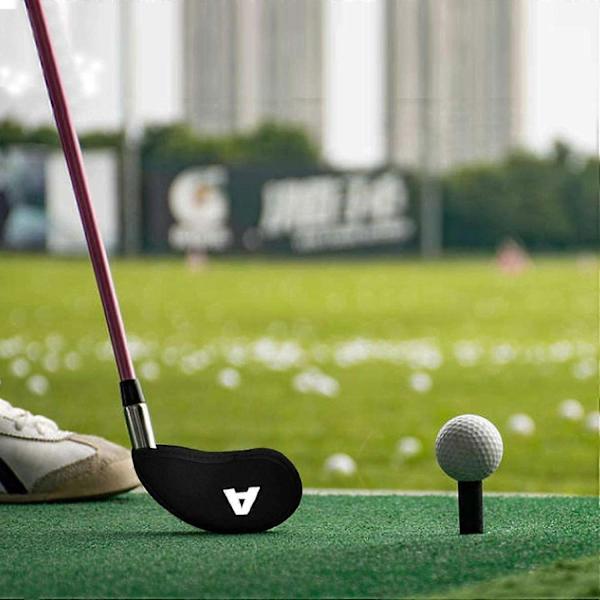 Golfkøllehovedbeskyttelse Golfkøllejernhovedbetræk Golfjernhovedbetræk med talbogstaver Pakke med 10 sorte