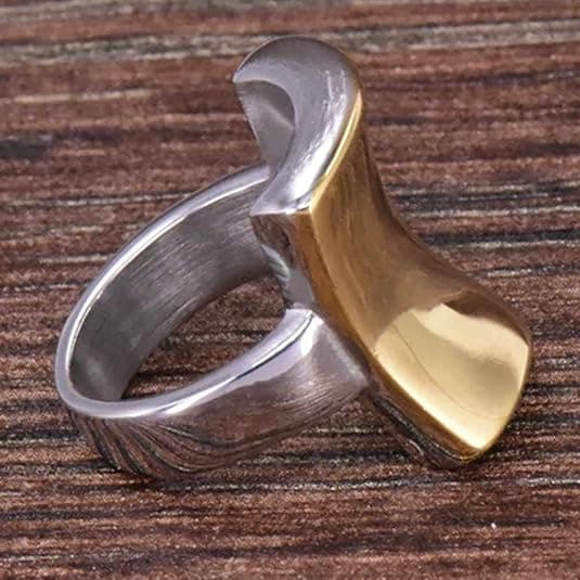 18K Guldbelagt Rustfrit Stål Buet Form Kraftig Stil Cocktailparty Bryllups Statement Ring