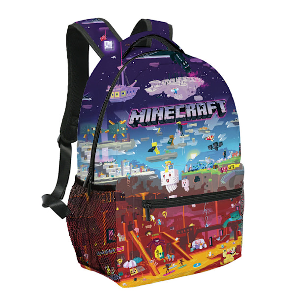 Minecraft skolesekker for grunnskole- og videregående elever, barneryggsekker, stor kapasitet, komfortable og lette å bære A2 A2