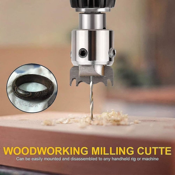Ny ringborr-set, träringborr-set fräsborr-set träbearbetningsverktygssats för att göra personliga träringar och smycken (m)