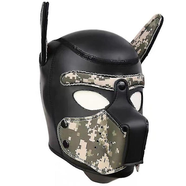 Dog Masque With Ears Soft Rubber Animal Dog Masks Full Head Puppy Masque Adults Black Color