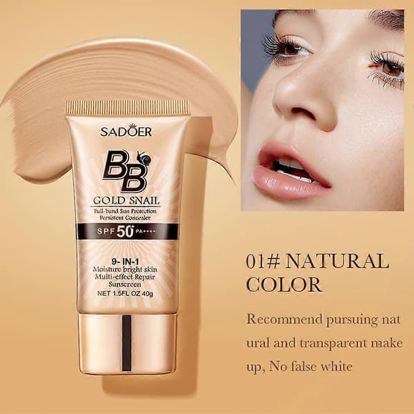 1 stk. 9-i-1 Guld Snegl BB Cream Solcreme SPF 50 Hudreparerende Solcreme H 2