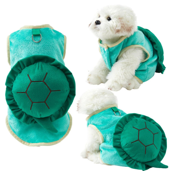 Hund Skildpadde Kostume Kæledyr Kat Halloween Skildpadde Kostumer Sjovt Cosplay Outfit Flannel Varmt Tøj M
