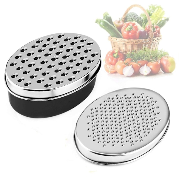 Cheese Grater With Container And Lid For Fruit Vegetable Black