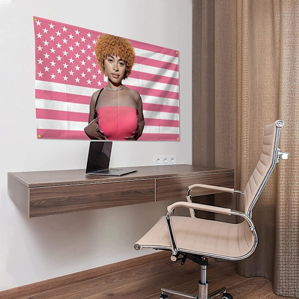 Ice Spice -lippu 3x5 jalkaa Ice Rapper Spice -lippu Amerikan lippu seinävaate makuuhuoneeseen olohuoneeseen asuntolan seinälle