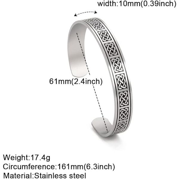 Viking armband med irländsk nordisk keltisk knut, keltisk armband i rostfritt stål, retrosymbol, nordisk amulett.