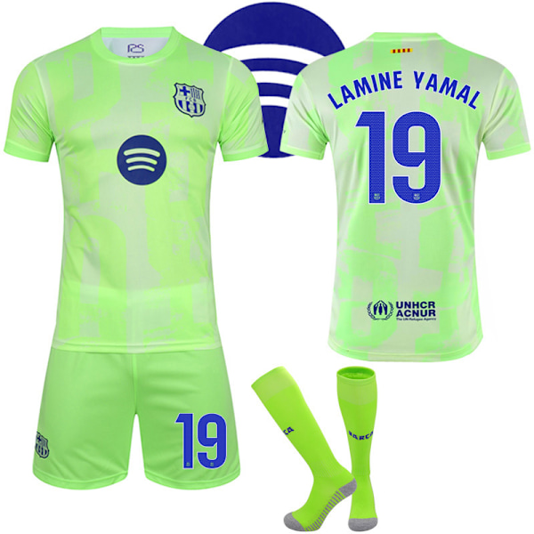 24-25 Barcelona Bortatröja Barn Vuxen Fotbollströja Med Strumpor Nr.19 Yamal No.19 Yamal No.19 Yamal 24