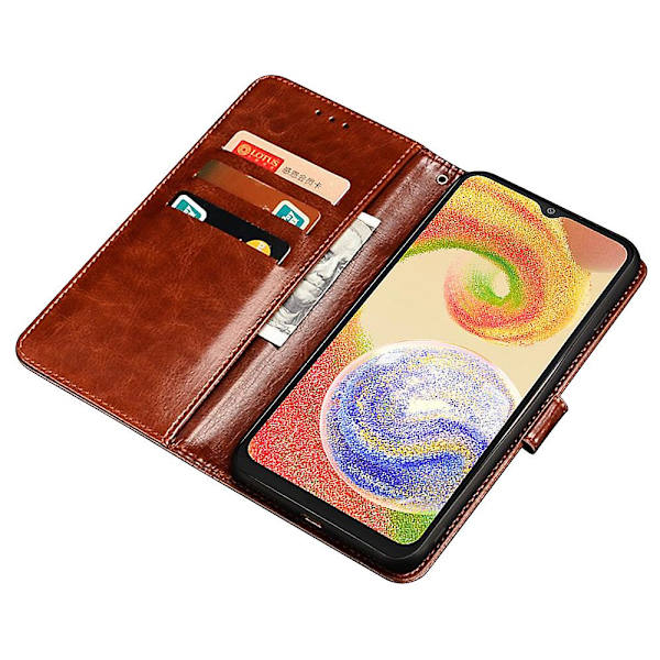 Til Samsung Galaxy A15 5G Etui Crazy Horse Tekstur Læder Pung Cover White