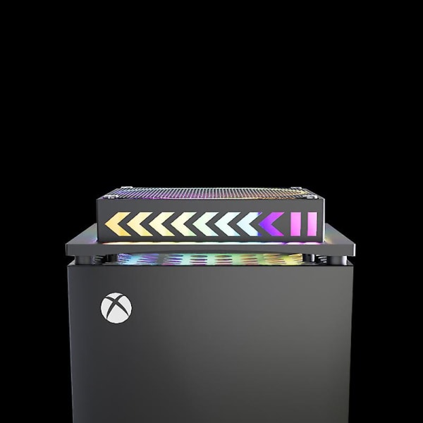 Kylfläkt kompatibel med Xbox Series X, med LED-ljus, dammskyddande metallnätfläkt externt kylsystem Black