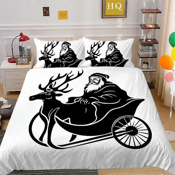 v4062 Lakanat Joulu Joulupukki Poro Pussilakanasetti Lasten Vuodevaatteet Lakanat IU4062 200x200cm 78x78in