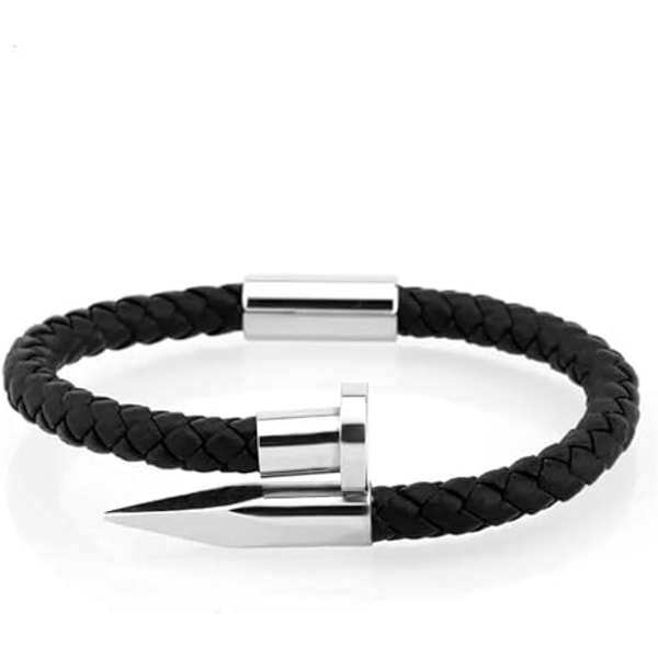Fashion Läder Herr Armband, Legering PU Läder Rep Spik Armband, Enkelt Personligt Herr Smycken, Julgåvor, Födelsedagspresenter