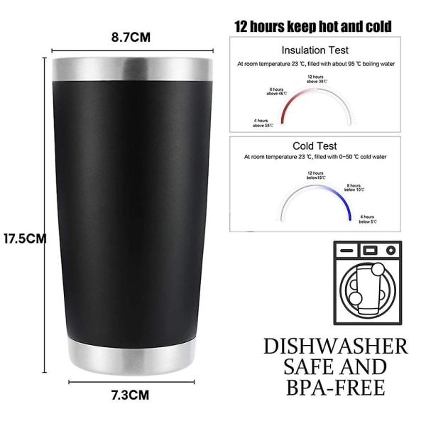 Gul 501-600 ml thermal mugg ölkoppar rostfritt stål termos för te kaffe vattenflaska