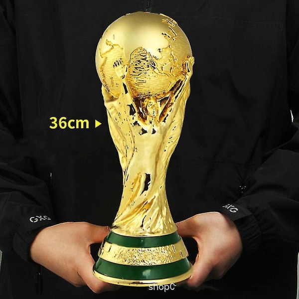 Jalkapallon MM-kisat Jalkapallo Qatar 2022 Gold Trophy Urheilumuistoesineet Jalkapallofanien kopio 36cm
