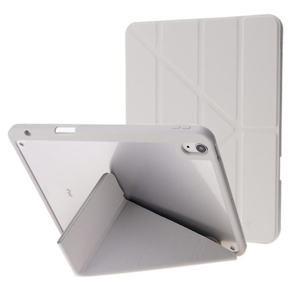 Fodral för iPad Air 13 (2024) PU-läder+TPU+Akryl Smart Tabletskydd med Origami Stativ - Multicolor Grey