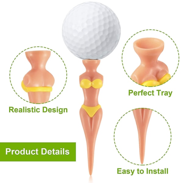 Funny Golf Tees Lady Bikini Girl Golf Tees, 76 Mm/ 3 Inch Plastic Pin-up Golf Tees, Hem Dam Golf Tees för golfträning - Jxlgv