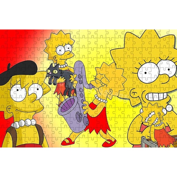 The Simpsons -palapelit 35/300/500/1000 palaa Klassinen sarjakuva Jigsaw-palapelit aikuisille lapsille Opetuslelut Perhepeli Style J 1000PCS