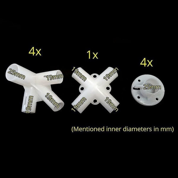 Tält Intubationstillbehör Tält Anslutningsdelar Reservdelar För 3x3m Paviljong Markis Tältfötter Hörn Center Connector 9PCS