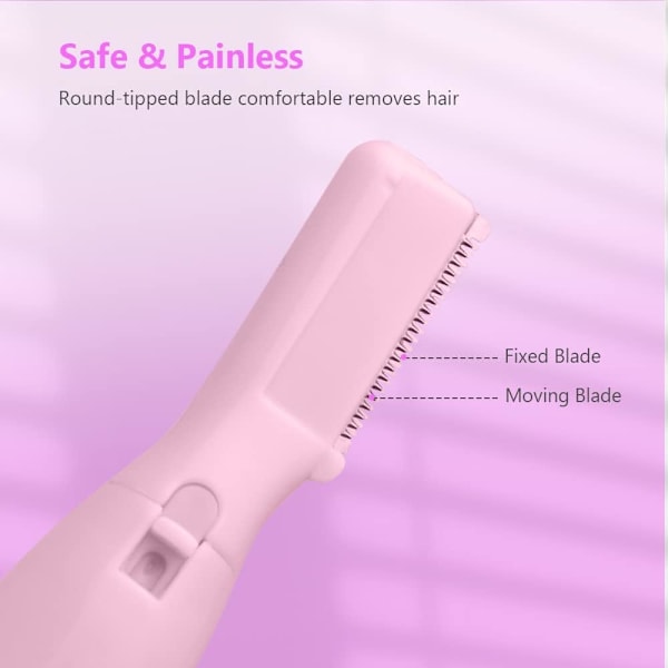 Øyenbryns Epilator for Menn og Kvinner, Oppgradert Mini Bærbar Øyenbryns Trimmer, Smertefri Ansiktshår Elektrisk Barbermaskin for Øyenbryn, Kinner, Fersken Fuzz