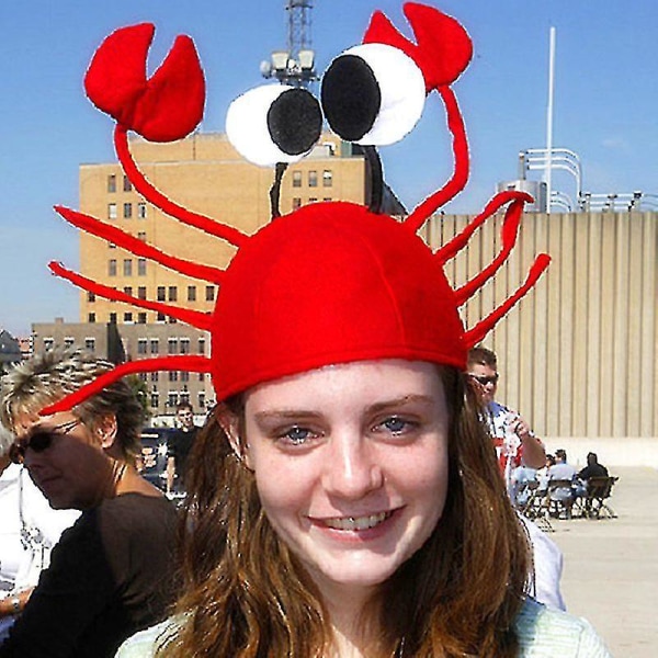 Justerbar rød krabbehat Kostume Fancy hatte til Halloween jul påskefest dekoration Voksne drenge piger