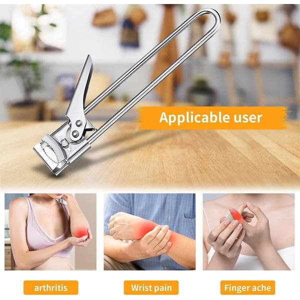 Adjustable Bottle Opener, Adjustable Multifunctional Side-Cutting Bottle Opener Manual Jar Kitchen Gadget, Silver