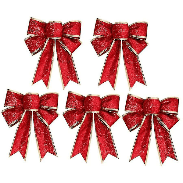 10 Pack Red Velvet Christmas Bows Waterproof Holiday Decorative Bows For Wreath