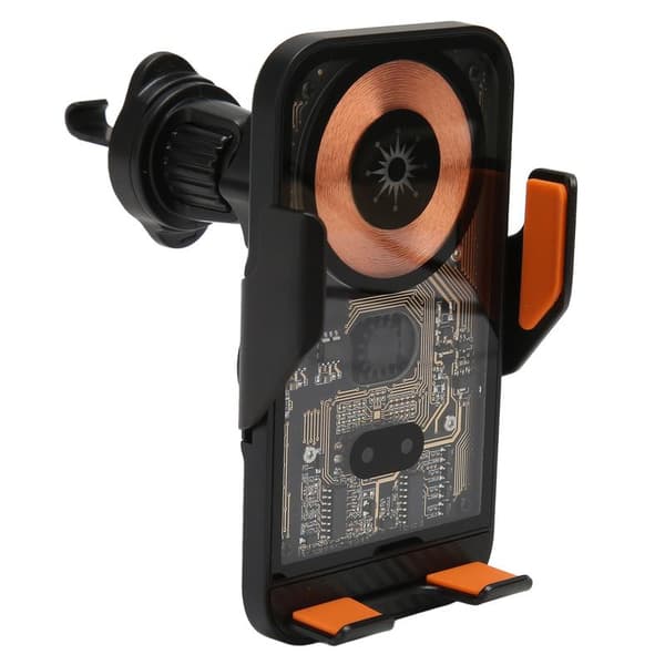 Wireless Car Charger Transparent Shell 360° Rotatable Bracket Touch Button Intelligent Sensor Phone Holder Mount C10