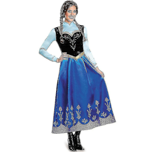 Vuxen Prinsessan Anna Kostym Jul Cos Maskeraddräkt_y M