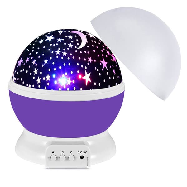 Roterende LED-projektor for barn - Stjernehimmel nattlys