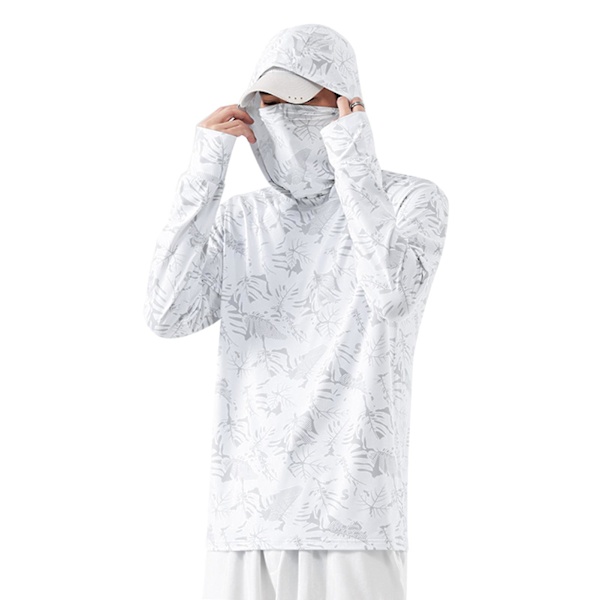 Unisex-aurinkosuojavaatteet Mukava pitkähihainen aurinkosuojatakki vaellukseen White 2XL
