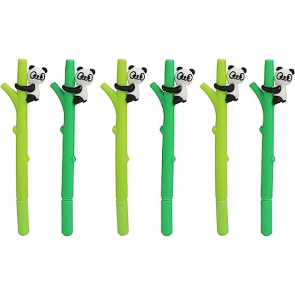 6 kpl panda-kuulakärkikynää söpö panda-geelimustekynä sarjakuvaeläinkynä koulutoimistoon paperitavaroita kirjoitustarvikkeita - 0,5 mm musta