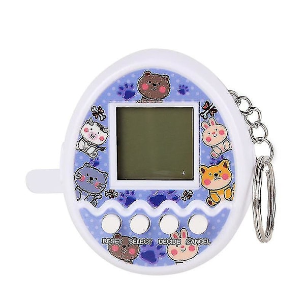 Elektronisk Cyber Pet Retro Legetøj Virtuelt Spil Nostalgisk 90'er Nøglering- White
