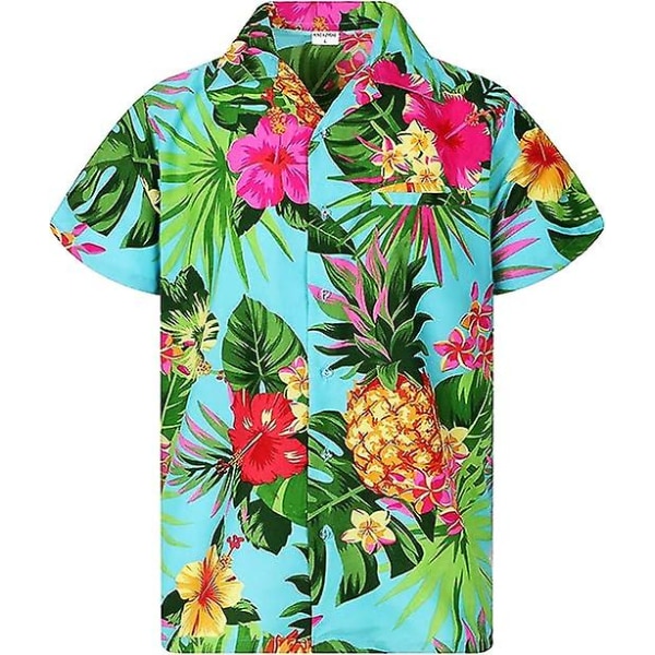 Hawaiiskjorta för män Funky Casual Button Down Mycket högljudd kortärmad Unisex Maori Brösttryck (storlek)