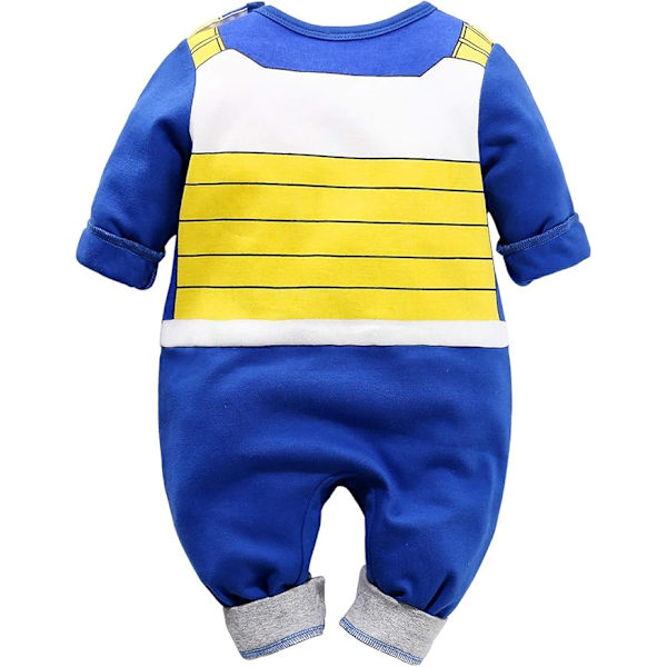 Nyfödd baby pojkar flickor kortärmad tecknad film onesies jumpsuit blå, orange, 1-24 månader 59 Blue
