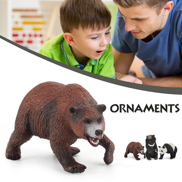 Bjørn/panda solid PVC actionfigur skrivebordsdekorativ ornament samling C