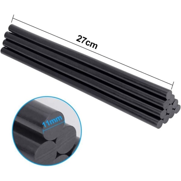50-pack Kuumaliimapuikot 270 x 11 mm Erittäin Vahva Koriliima Kuumaliimapuikot Liimapistooliin Auton Kolhujen Korjaukseen Jakeluun Kangas Muovi - Musta