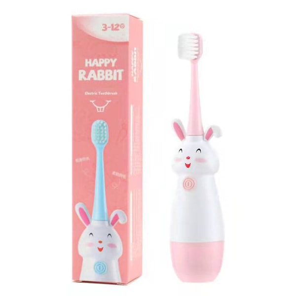 Elektriskt tandborsthuvud för barn Sonic tandborste Batteridrivna presenter Pink