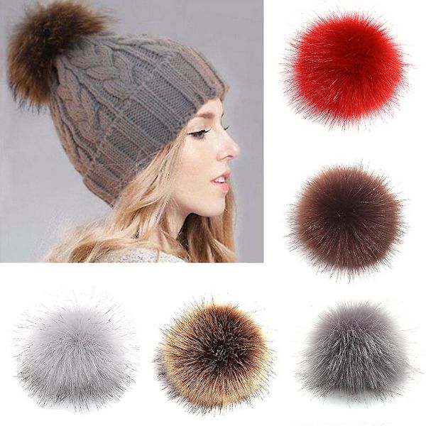 Naievear 12cm Tekoturkis Karvainen Pörröinen Pompom Pallo Riippuva Hattu Laukku Kengät Diy Tarvikkeet